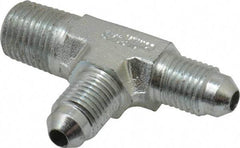 Parker - 1/4" Tube OD, 37° Steel Flared Tube Male Run Tee - 1/4 NPTF, Flare x MNPTF Ends - Eagle Tool & Supply