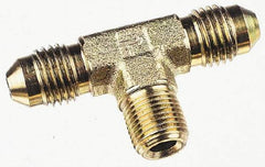 Parker - 5/16" Tube OD, 37° Steel Flared Tube Male Branch Tee - 1/8 NPTF, Flare x MNPTF Ends - Eagle Tool & Supply