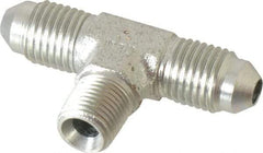Parker - 1/4" Tube OD, 37° Steel Flared Tube Male Branch Tee - 1/8 NPTF, Flare x MNPTF Ends - Eagle Tool & Supply