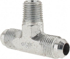 Parker - 3/8" Tube OD, 37° Steel Flared Tube Male Branch Tee - 1/4 NPTF, Flare x MNPTF Ends - Eagle Tool & Supply