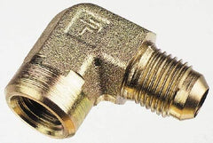 Parker - 3/8" Tube OD, 37° Steel Flared Tube Female Elbow - 1/8 NPTF, Flare x FNPTF Ends - Eagle Tool & Supply