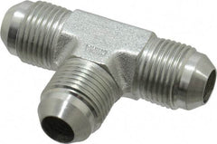 Parker - 1/2" Tube OD, 37° Steel Flared Tube Union Tee - Flare x Flare x Flare Ends - Eagle Tool & Supply