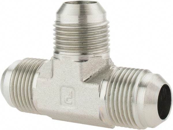 Parker - 3/4" Tube OD, 37° Steel Flared Tube Union Tee - Flare x Flare x Flare Ends - Eagle Tool & Supply