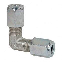 Parker - Metal Flareless Bite Tube Union Elbow - 1/4 NPTF - Eagle Tool & Supply