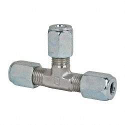 Parker - Metal Flareless Bite Tube Union Tee - 1/4 NPTF - Eagle Tool & Supply