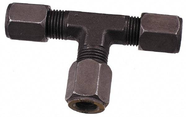 Parker - Metal Flareless Bite Tube Union Tee - 1/8 NPTF - Eagle Tool & Supply