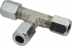 Parker - Metal Flareless Bite Tube Union Tee - 3/8 NPTF - Eagle Tool & Supply