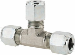 Parker - Metal Flareless Bite Tube Union Tee - 1/2 NPTF - Eagle Tool & Supply