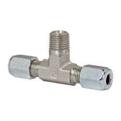 Parker - Metal Flareless Bite Tube Male Branch Tee - 1/4 NPTF - Eagle Tool & Supply