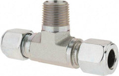 Parker - Metal Flareless Bite Tube Male Branch Tee - 1/2 NPTF - Eagle Tool & Supply