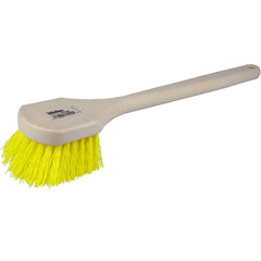 20″ Utility Scrub Brush, Yellow Polypropylene Fill, Long Handle, Foam Block - Eagle Tool & Supply