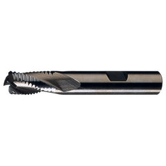 ‎1/2″ × 1/2″ × 1/2″ × 2-1/2″ RHS / RHC HSS-CO 8% (M42) 4-Flute, Center Cutting Coarse Profile Roughing End Mill - TiAlN