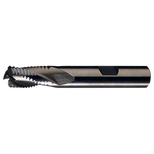 ‎1/2″ × 1/2″ × 1-1/4″ × 3-1/4″ RHS / RHC HSS-CO 8% (M42) 4-Flute, Center Cutting Coarse Profile Roughing End Mill - TiAlN