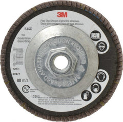 3M - 4-1/2" 60 Grit 5/8-11 Center Hole Type 29 Zirconia Alumina Flap Disc - Eagle Tool & Supply