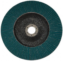 3M - 60 Grit, 7" Disc Diam, 7/8" Center Hole, Type 27 Zirconia Alumina Flap Disc - 8,600 Max RPM, Cloth Backing, Arbor Attaching System, Coated - Eagle Tool & Supply
