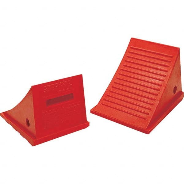Checkers - 1 2-Piece 9" Wide x 8-1/4" High x 11-1/2" Deep Polyurethane Wheel Chock - Eagle Tool & Supply