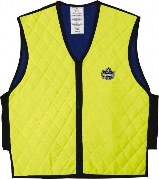 Ergodyne - Size L, Lime Cooling Vest - 38 to 42" Chest, Zipper Front, Nylon - Eagle Tool & Supply