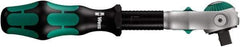 Wera - 3/8" Drive Round Head Ratchet - Satin Finish, 8" OAL, 72 Gear Teeth, Ergonomic with Speed Tube Handle, Locking Flex Head - Eagle Tool & Supply