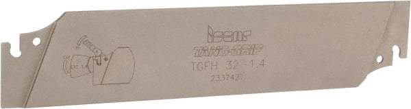 Iscar - 1.26" Blade Height, 0.041" Blade Width, 5-29/32" OAL, Neutral Cut, Single End Indexable Cut-Off Blade - TGFH Blade, Tang-Grip Series - Eagle Tool & Supply