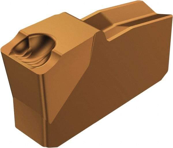 Sandvik Coromant - 80080N151.2 5G Grade 1125, 8mm Cutting Width Carbide Grooving Insert - Neutral, 0.5mm Corner Radius, TiAlN Finish - Eagle Tool & Supply