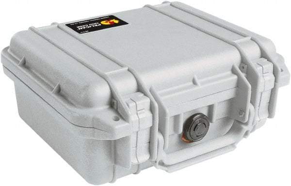 Pelican Products, Inc. - 9-11/16" Wide x 4-7/8" High, Clamshell Hard Case - Silver, Polyethylene - Eagle Tool & Supply