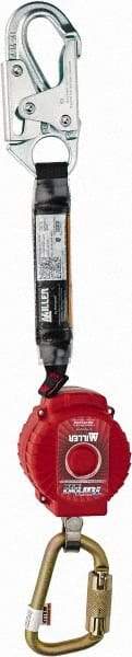 Miller - 6' Long, 400 Lb Capacity, Vectran/Polyester Fall Limiter - Locking Snap Hook Connector, Self-Locking Carabiner Connector - Eagle Tool & Supply