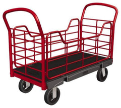 Rubbermaid - 2,000 Lb Capacity Structural Foam/Steel Platform Truck - Structural Foam Deck, 24" OAW, Rubber Casters - Eagle Tool & Supply
