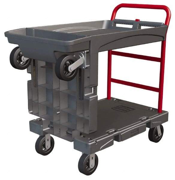 Rubbermaid - 750 Lb Capacity Structural Foam/Steel Platform Truck - Structural Foam Deck, 24-1/4" OAW, 65-7/8" Platform Length, Rubber Casters - Eagle Tool & Supply