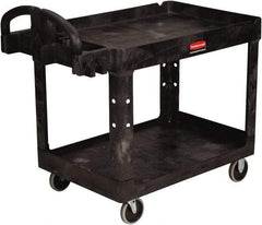 Rubbermaid - 750 Lb Capacity, 25" Wide x 53-5/8" Long x 35-3/4" High Standard Utility Cart - 2 Shelf, Plastic - Eagle Tool & Supply