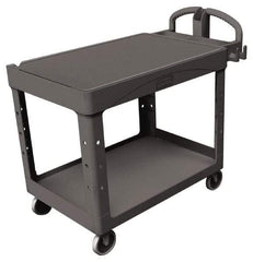 Rubbermaid - 750 Lb Capacity, 25" Wide x 53-5/8" Long x 32-1/4" High Standard Utility Cart - 2 Shelf, Plastic - Eagle Tool & Supply