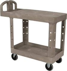 Rubbermaid - 500 Lb Capacity, 17" Wide x 38-3/8" Long x 32-1/4" High Standard Utility Cart - 2 Shelf, Plastic - Eagle Tool & Supply