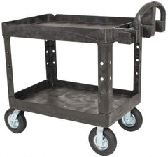 Rubbermaid - 500 Lb Capacity, 25" Wide x 43-7/8" Long x 35-3/4" High Standard Utility Cart - 2 Shelf, Plastic - Eagle Tool & Supply