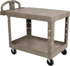 Rubbermaid - 500 Lb Capacity, 25" Wide x 43-7/8" Long x 32-1/4" High Standard Utility Cart - 2 Shelf, Plastic - Eagle Tool & Supply
