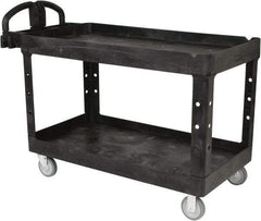 Rubbermaid - 750 Lb Capacity, 25" Wide x 53-5/8" Long x 32-3/4" High Standard Utility Cart - 2 Shelf, Plastic - Eagle Tool & Supply