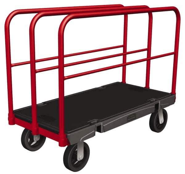 Rubbermaid - 2,000 Lb Capacity Structural Foam/Steel Panel Truck - Structural Foam Deck, 24" OAW, Polyolefin Casters - Eagle Tool & Supply