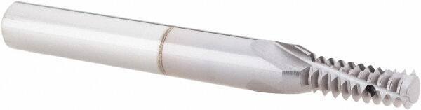 Vargus - 1/4-20, 7/16-20, 1/2-20, 3/4-20, 1-20 UNC, UNEF, UNF, 0.192" Cutting Diam, 3 Flute, Solid Carbide Helical Flute Thread Mill - Internal Thread, 0.525" LOC, 2.244" OAL, 1/4" Shank Diam - Eagle Tool & Supply