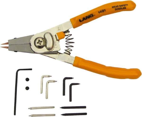 Lang - Standard Jaw, Snap Ring Plier - 1" OAL, Internal & External Snap Ring - Eagle Tool & Supply