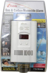 Kidde - 6.1 Inch Long x 3.8 Inch Wide, AC Plug In 120 Volt Carbon Monoxide and Explosive Gas Alarm - 85 dB Decibel Rating, 9V Battery Included, Indicating Light - Eagle Tool & Supply