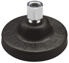 Gibraltar - 10000 Lb Capacity, 5/8-11 Thread, 2-1/4" OAL, Steel Stud, Tapped Pivotal Socket Mount Leveling Pad - 5" Base Diam, Nylon Pad, 7/8" Hex - Eagle Tool & Supply