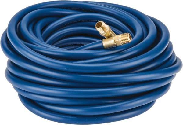 Continental ContiTech - 1/4" ID x 1/2" OD 50' Long Multipurpose Air Hose - MNPT x MNPT Ends, 300 Working psi, -10 to 158°F, 1/4" Fitting, Blue - Eagle Tool & Supply