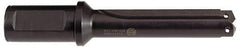 Allied Machine and Engineering - Series 2, 31/32 to 1-3/8" Diam, 1-1/4" Diam Straight Shank with Flange, Straight Flute Spade Drill - 2-1/4" Max Depth, 3-5/8" Body Length, 5-49/64" OAL, Short Length, Through Coolant - Eagle Tool & Supply