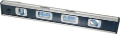 Empire Level - Magnetic 12" Long 4 Vial Torpedo Level - Aluminum, Silver, 1 45°, 1 Level, 1 Plumb & 1 Vari-Pitch Vials - Eagle Tool & Supply