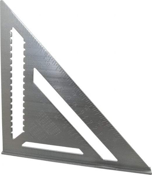 Empire Level - 12" Blade Length, Buffed Finish, Aluminum Rafter Square - 1/16", 0.083", 1/8" Graduation - Eagle Tool & Supply