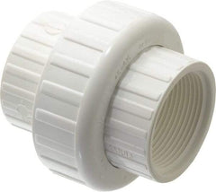 Value Collection - 1-1/2" PVC Plastic Pipe Union with EPDM O-Ring - Schedule 40, FIPT x FIPT End Connections - Eagle Tool & Supply