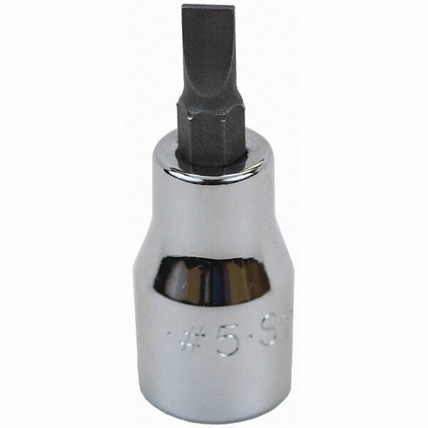 SK - Screwdriver & Drag Link Sockets - 3/8"DR #5 CHRM SLOTTED SCRDRVR SCKT BIT - Eagle Tool & Supply