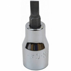 SK - Screwdriver & Drag Link Sockets - 3/8"DR #5 CHRM SLOTTED SCRDRVR SCKT BIT - Eagle Tool & Supply