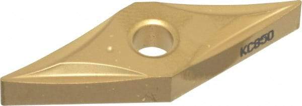 Kennametal - VNGP431 Grade KC850 Carbide Turning Insert - TiC/TiCN/TiN Finish, 35° Diamond, 1/2" Inscr Circle, 3/16" Thick, 1/64" Corner Radius - Eagle Tool & Supply