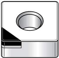 Kennametal - SNGA543 T Grade KY3500 Ceramic Turning Insert - Uncoated, 90° Square, 5/8" Inscr Circle, 1/4" Thick, 3/64" Corner Radius - Eagle Tool & Supply