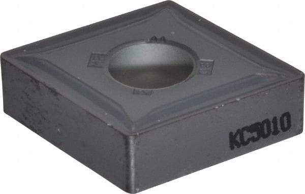 Kennametal - CNMG642 MP Grade KC5010 Carbide Turning Insert - TiAlN Finish, 80° Diamond, 3/4" Inscr Circle, 1/4" Thick, 1/32" Corner Radius - Eagle Tool & Supply
