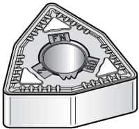 Kennametal - WNMG332 FN Grade KT315 Cermet Turning Insert - TiN/TiCN/TiN Finish, 80° Trigon, 3/8" Inscr Circle, 3/16" Thick, 1/32" Corner Radius - Eagle Tool & Supply